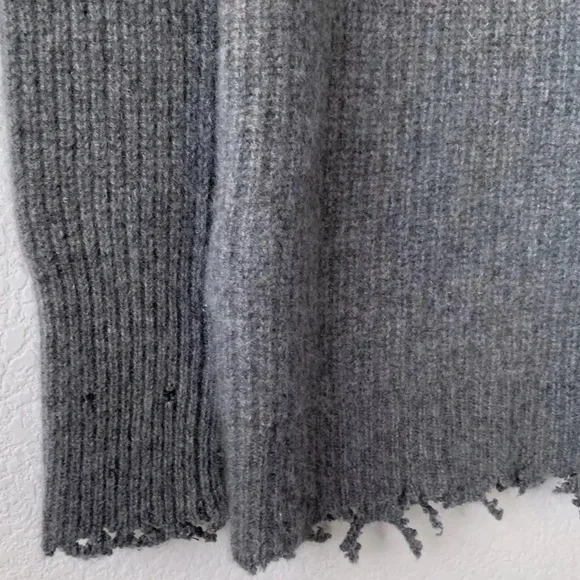 NWOT RtA CELINE Hooded Sweater Dress Tunic Hoodie Cashmere Knit Ash Distressed - Picture 7 of 16